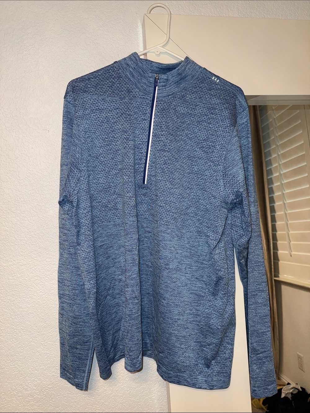 lululemon athletica Men's Heathered Blue Half-Zip Pullover